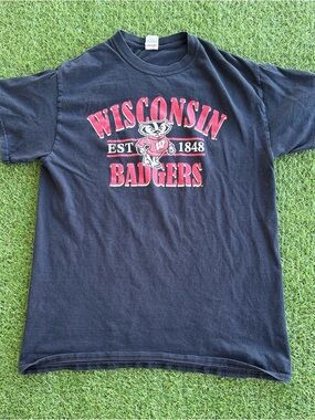 Wisconsin Badgers Bucky Badger Graphic T-Shirt Black Small